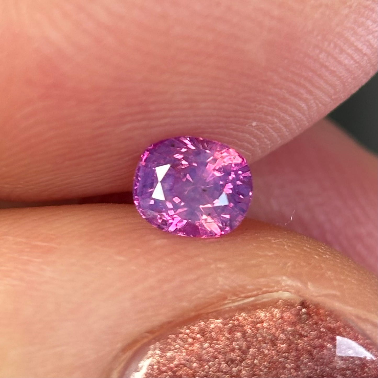 0.56 ct Natural Purple Milky Sapphire Vietnam. Cushion Shape. No Treatment.