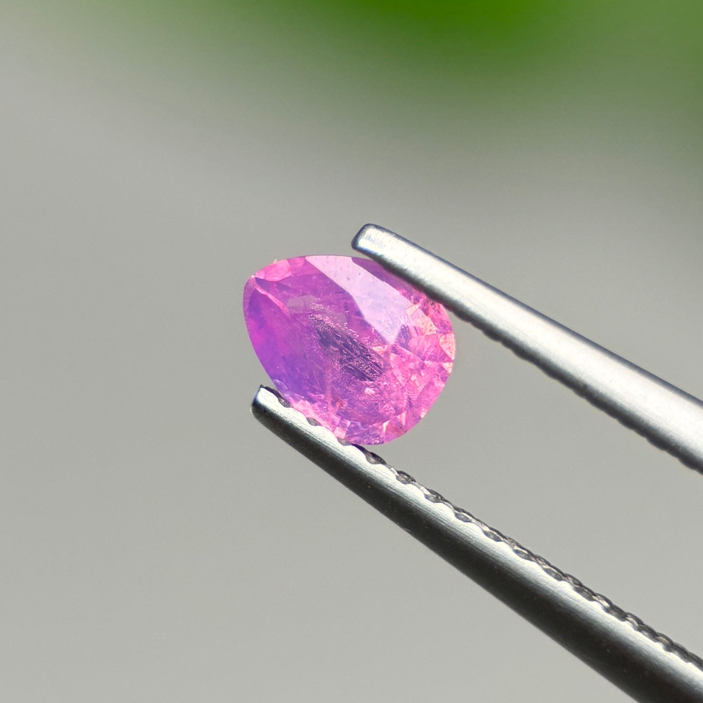 0.48 ct Natural Pink Milky Sapphire Vietnam. Pear Shape. No Treatment.
