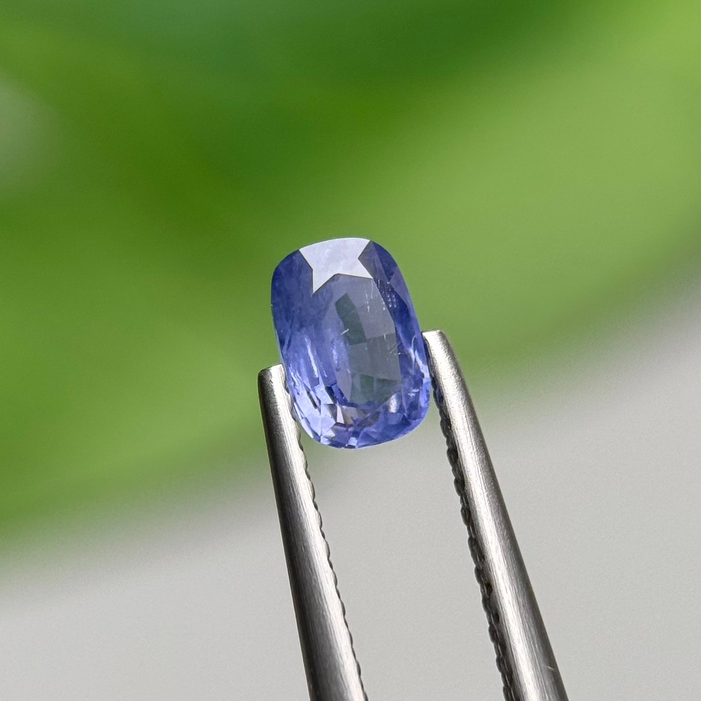 0.67 ct Natural Blue Milky Sapphire Vietnam. Cushion Shape. No Treatment.