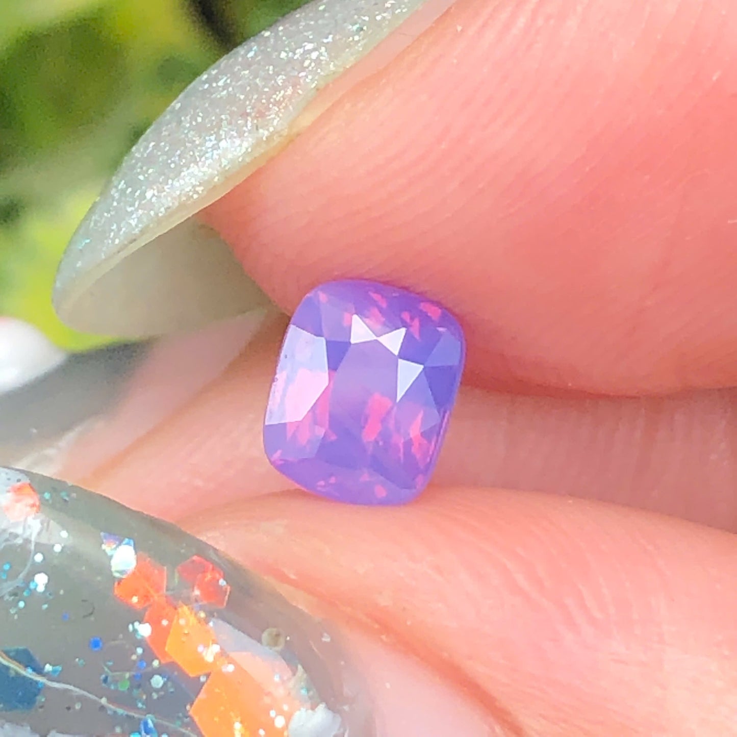 0,68ct Natural Pinkish Purple Milky Sapphire Vietnam. Cushion Shape. No Treatment Milky Sapphire Luc Yen. (Copy)