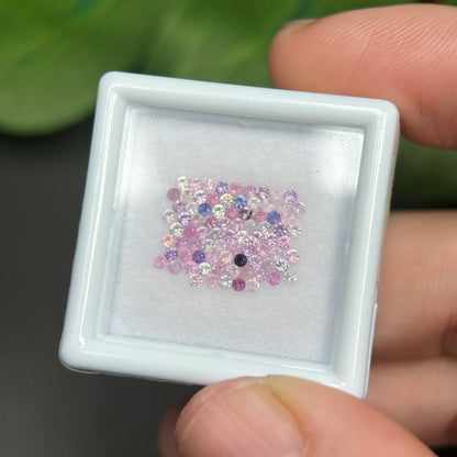 1,0ct/ 81Pcs Natural Sapphire Vietnam, Round Shape, C2 Quality, No Treatment Sapphire Luc Yen.
