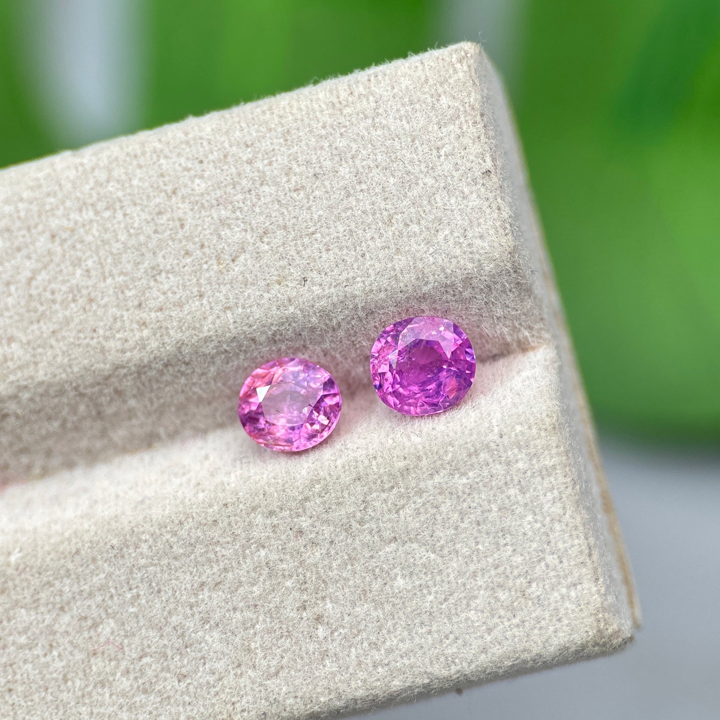 1.46 ct/ 2Pcs Natural Pink Milky Sapphire Vietnam. Cushion Shape. No Treatment.