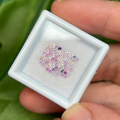1,0ct/80Pcs Natural Sapphire Vietnam, Round Shape, C1 Quality, No Treatment Sapphire Luc Yen.