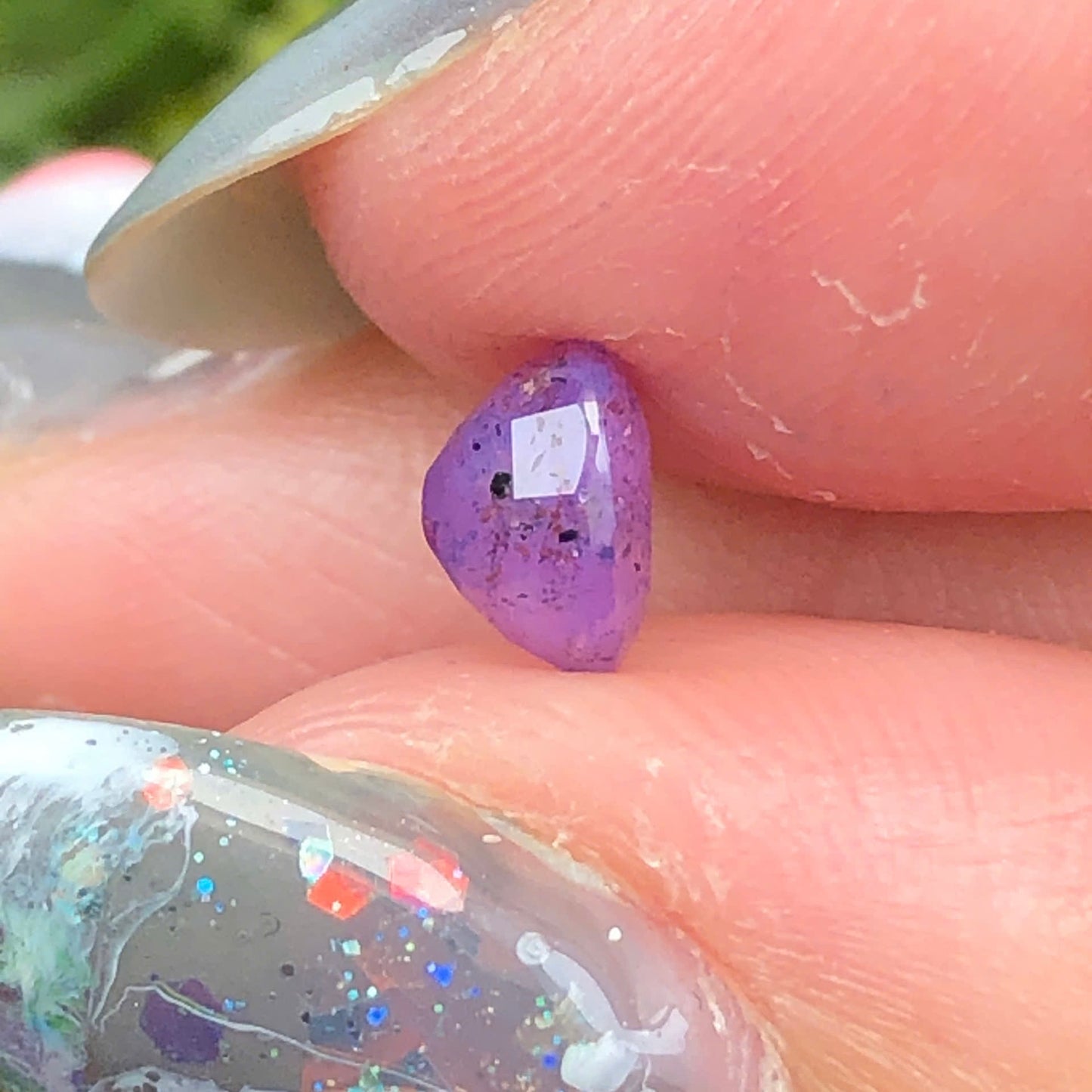 0,83ct Natural Purple Milky Sapphire Vietnam. Cushion Shape. No Treatment Luc Yen.