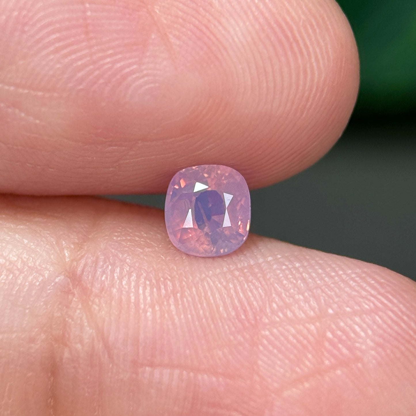 0.69 ct Natural Pink Milky Sapphire Vietnam. Cushion Shape. No Treatment.