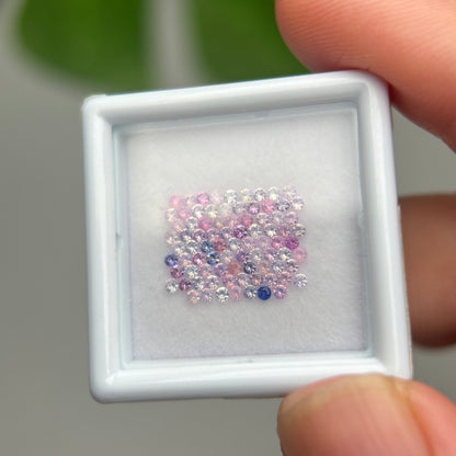 1,0ct/83Pcs Natural Sapphire Vietnam, Round Shape, C1 Quality, No Treatment Sapphire Luc Yen.