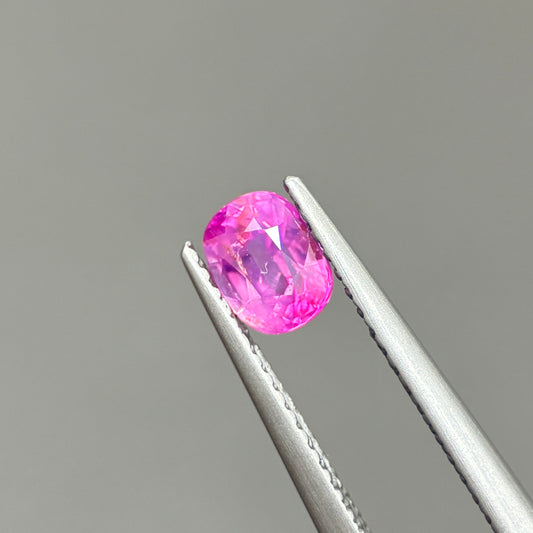 0.66ct Natural Pink Milky Sapphire Vietnam. Cushion Shape. No Treatment Milky Sapphire Luc Yen.