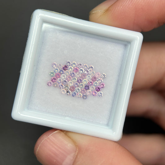 1,0ct/ 58Pcs Natural Sapphire Vietnam, Round Shape, C1 Quality, No Treatment Sapphire Luc Yen.