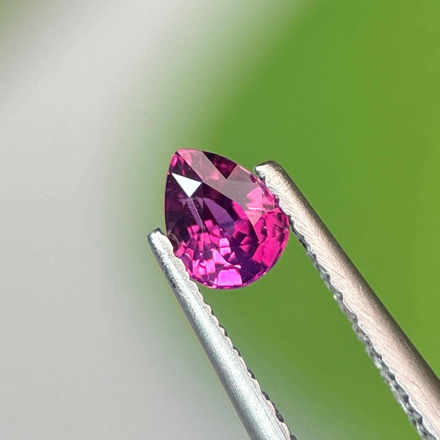 0.47 ct Natural Purple Milky Sapphire Vietnam. Pear Shape. No Treatment.