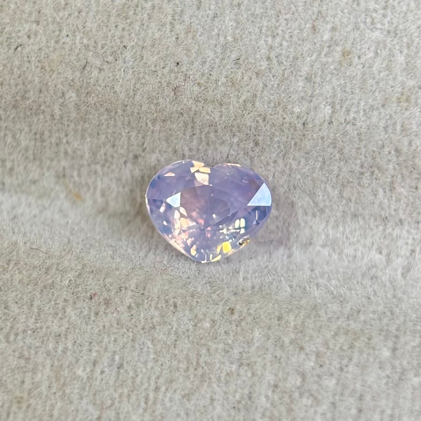 0.68ct Natural White Milky Sapphire Vietnam. Heart Shape. No Treatment.