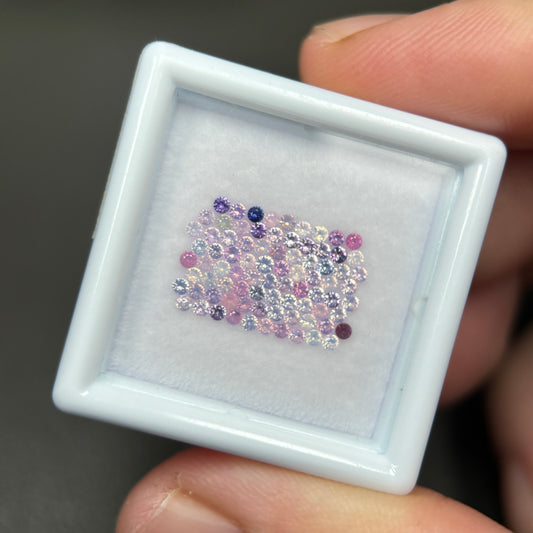 1,0ct/ 82Pcs Natural Sapphire Vietnam, Round Shape, C1 Quality, No Treatment Sapphire Luc Yen.