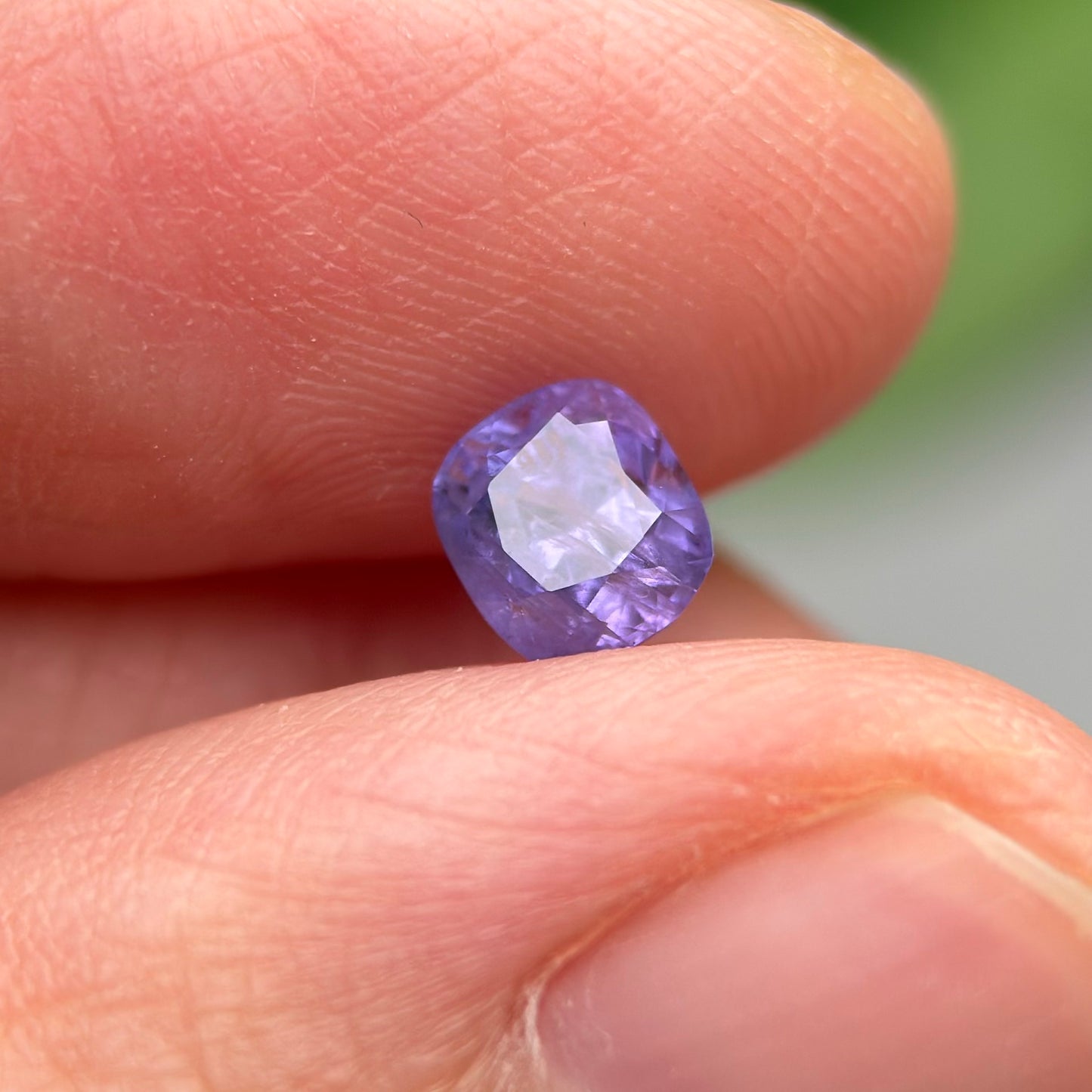 1.06 ct Natural Purple Milky Sapphire Vietnam. Cushion Shape. No Treatment.