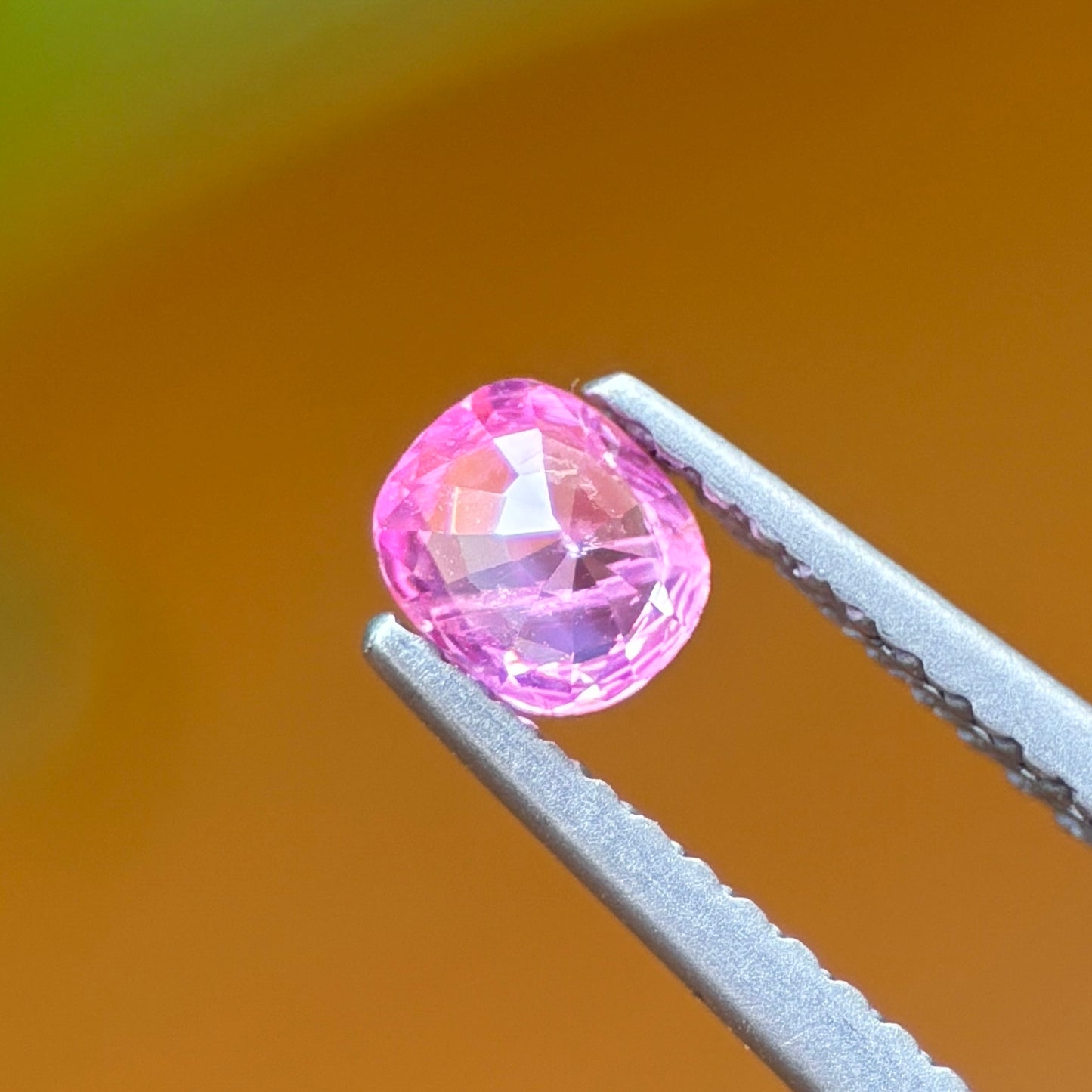 0.42 ct Natural Pink Silky Sapphire Vietnam. Cushion Shape. Unheat.