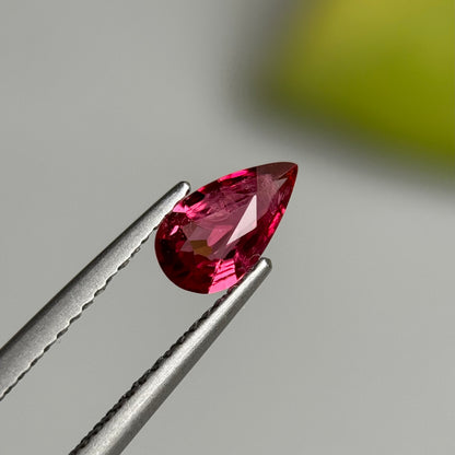 0.64 ct Natural Pinkish Red Spinel Vietnam. Pear Shape.