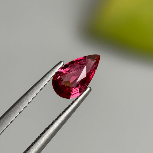 0.64 ct Natural Pinkish Red Spinel Vietnam. Pear Shape.