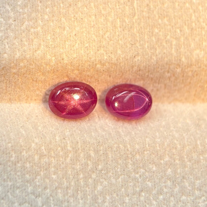 2,22ct/ 2Pcs Natural Star Ruby Viet Nam. No treatment Ruby Cacbochon Luc Yen.