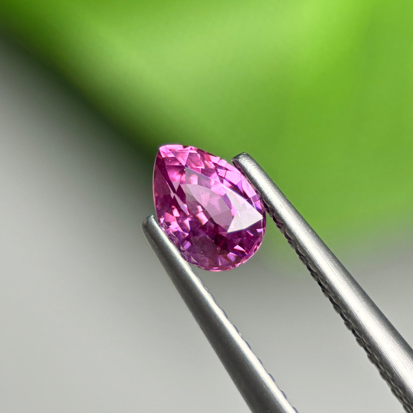 0.78 ct Natural Pinkish Purple Sapphire Vietnam. Pear Shape.