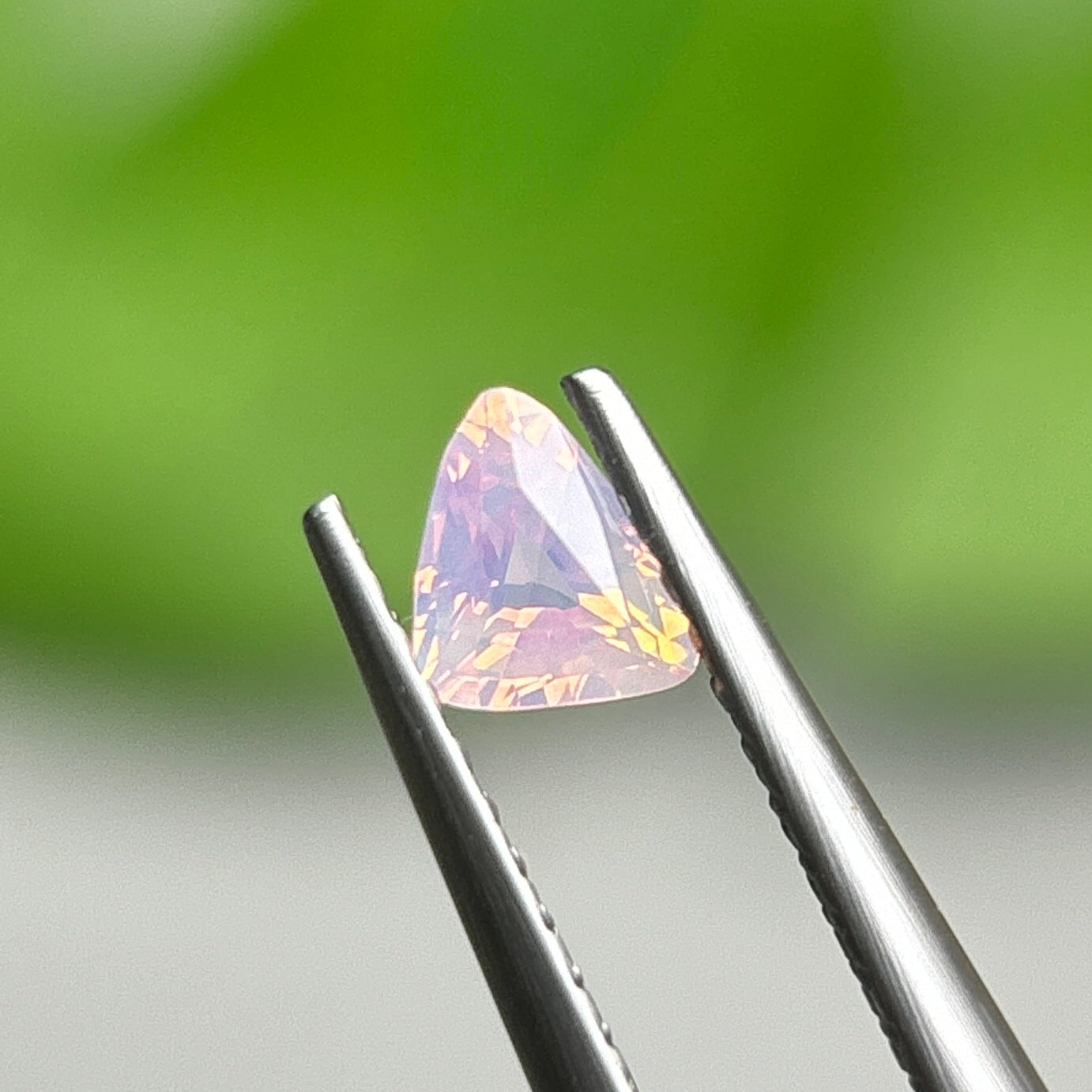 0,28ct Natural Light Pink Milky Sapphire Vietnam. Trlliant shape. No Treatment Milky Sapphire Luc Yen.