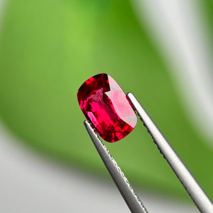 1.54 ct Natural Red Spinel Vietnam. Cushion Shape. No Treatment.