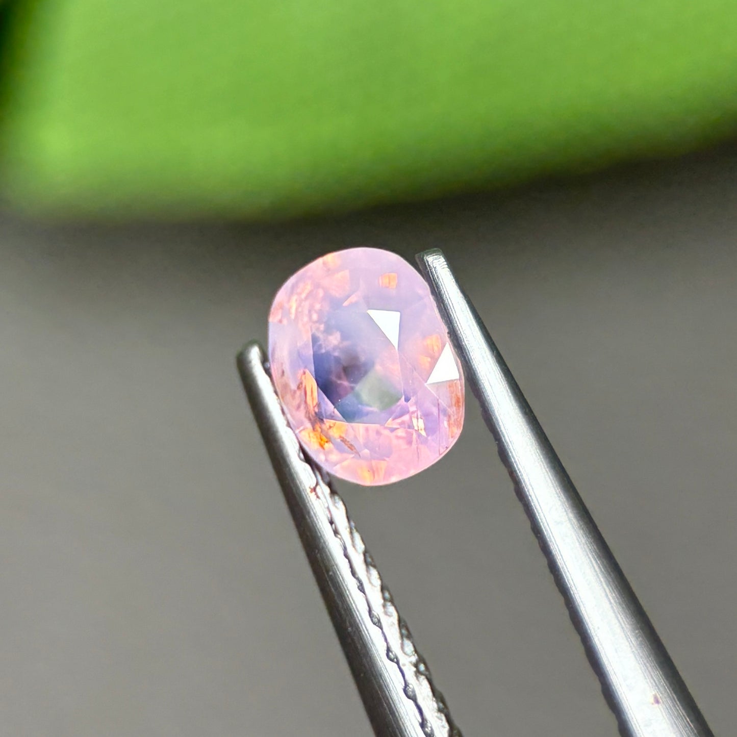0,48ct Natural Pink Milky Sapphire Vietnam. Cushion Shape. No Treatment Milky Sapphire Luc Yen.