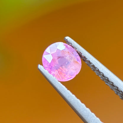 0.60 ct Natural Pink Milky Sapphire Vietnam. Oval Shape. No Treatment.