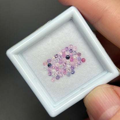 1,0ct/53Pcs Natural Sapphire Vietnam, Round Shape, C2 Quality, No Treatment Sapphire Luc Yen.