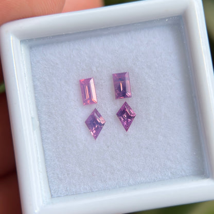 0.62 ct /4Pcs Natural Pink  Milky Sapphire Viet Nam. No treatment.