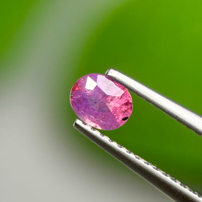 0.56 ct Natural Purplish Pink Milky Sapphire Vietnam. Oval Shape. Unheat.