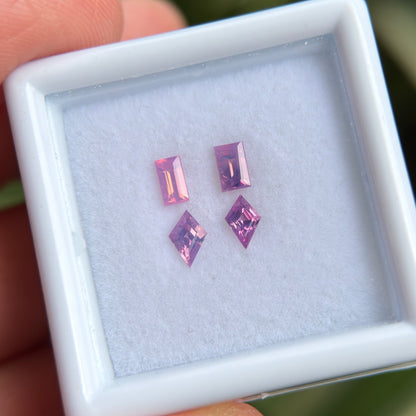0.62 ct /4Pcs Natural Pink  Milky Sapphire Viet Nam. No treatment.