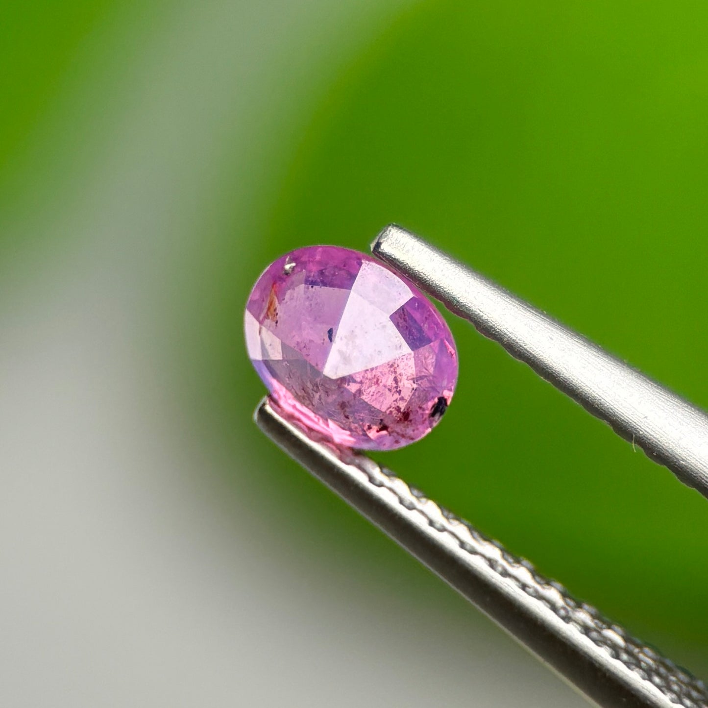 0.56 ct Natural Purplish Pink Milky Sapphire Vietnam. Oval Shape. Unheat.