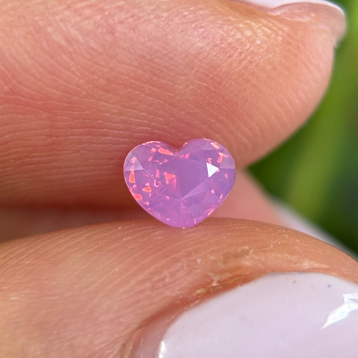0.58ct Natural Pink Milky Sapphire Vietnam. Heart Shape. No Treatment.