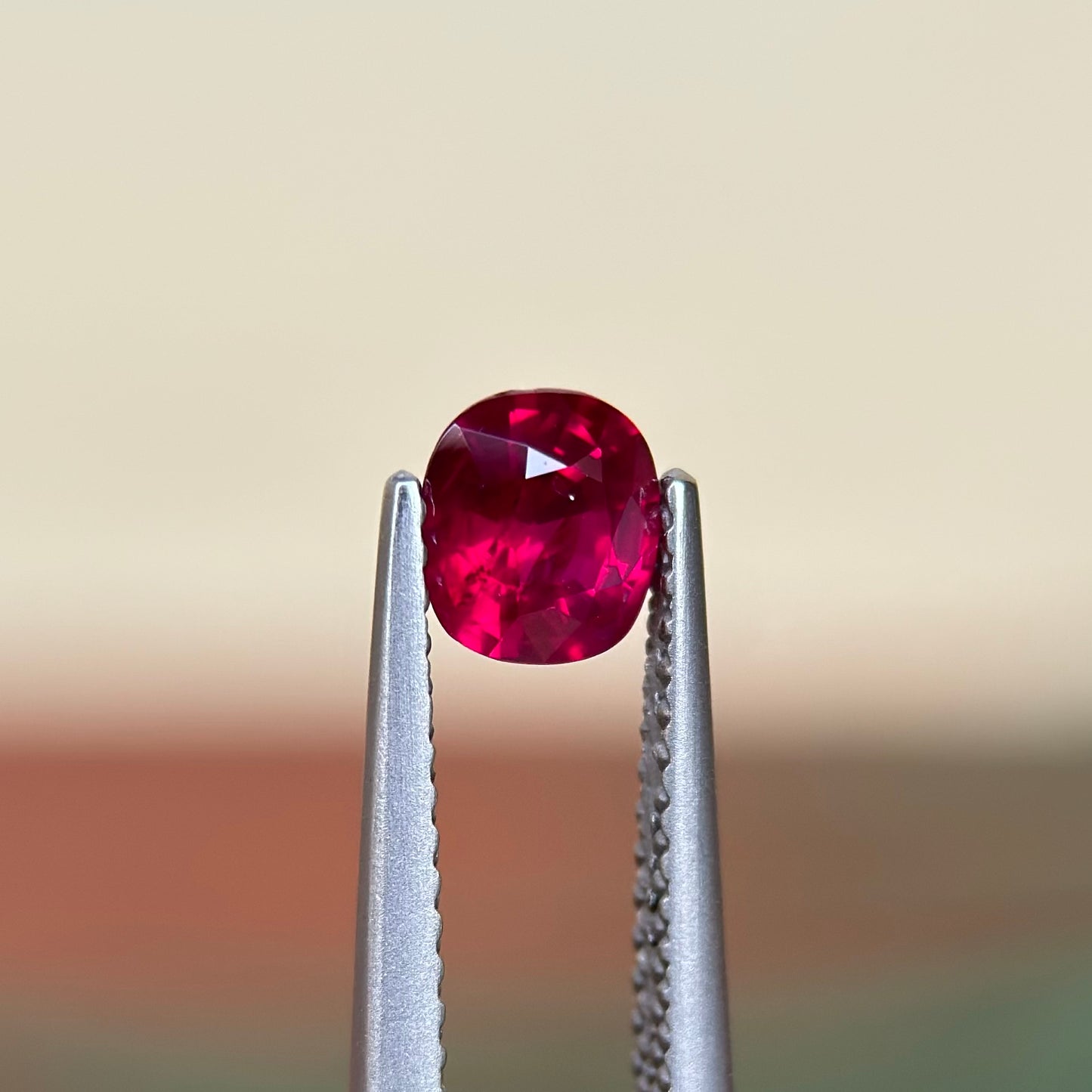 0.65 ct Natural Ruby Pigeon Blood Viet Nam. Cushion Shape. No treatment.