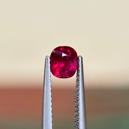 0.65 ct Natural Ruby Pigeon Blood Viet Nam. Cushion Shape. No treatment.