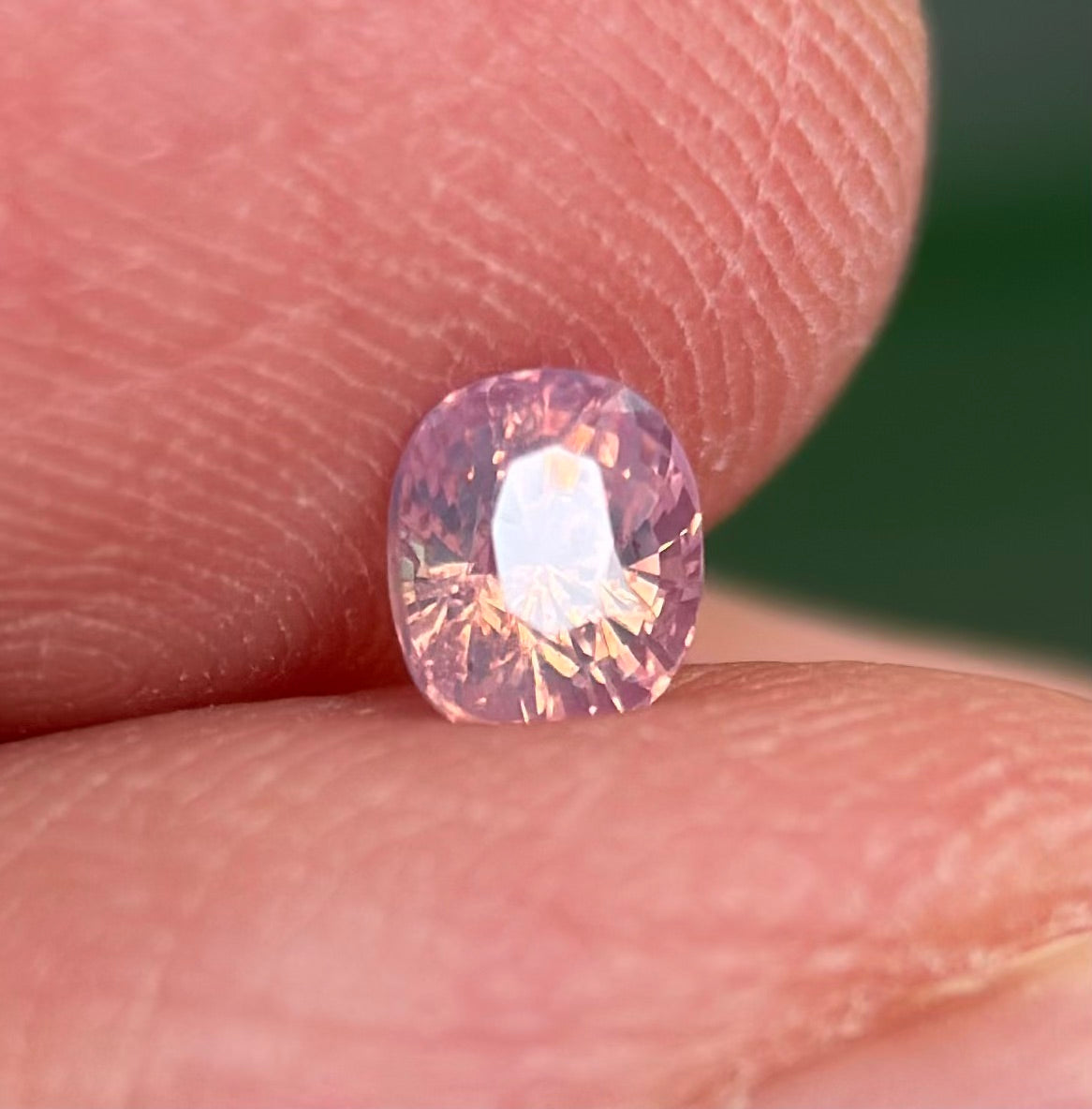 0.41 ct Natural Pinkish White Sapphire Vietnam. Cushion Shape. No Treatment.