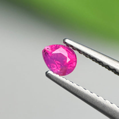 0.33 ct Natural Pink Milky Sapphire Vietnam. Pear Shape.