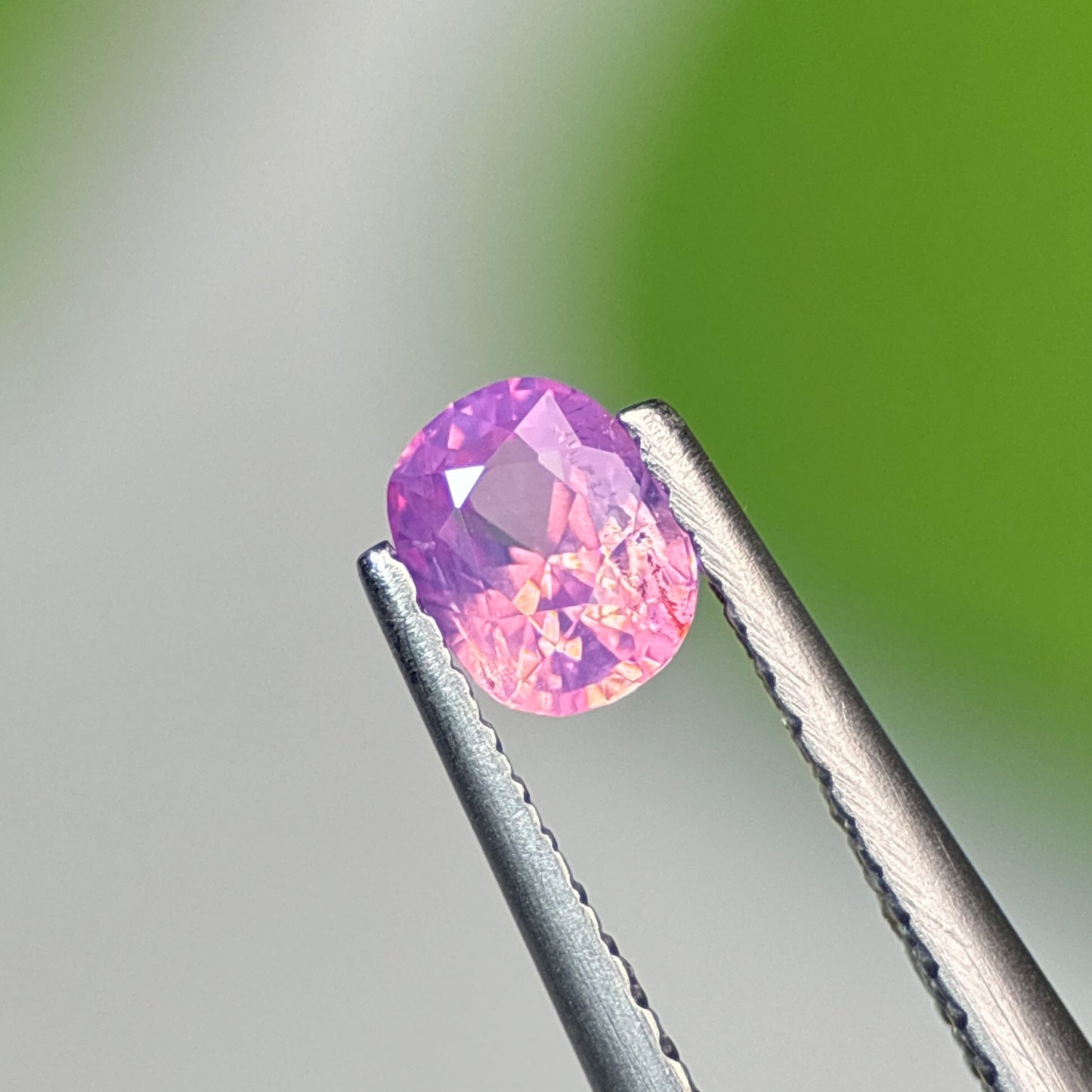 0.50 ct Natural Purplish Pink Milky Sapphire Vietnam. Cushion Shape. No Treatment.