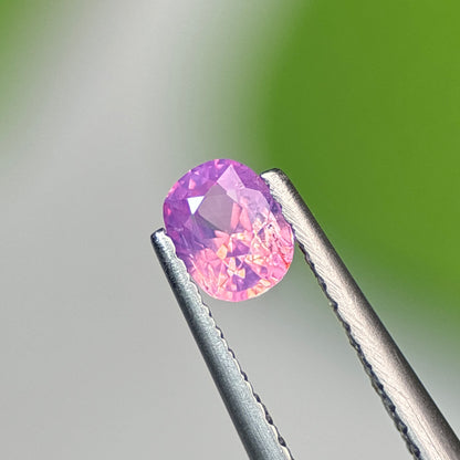 0.50 ct Natural Purplish Pink Milky Sapphire Vietnam. Cushion Shape. No Treatment.
