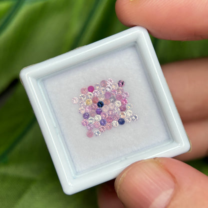 1,0ct/58Pcs Natural Sapphire Vietnam, Round Shape, C2 Quality, No Treatment Sapphire Luc Yen.