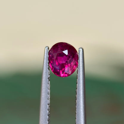 0.91 ct Natural Ruby Viet Nam. Oval Shape. No treatment.
