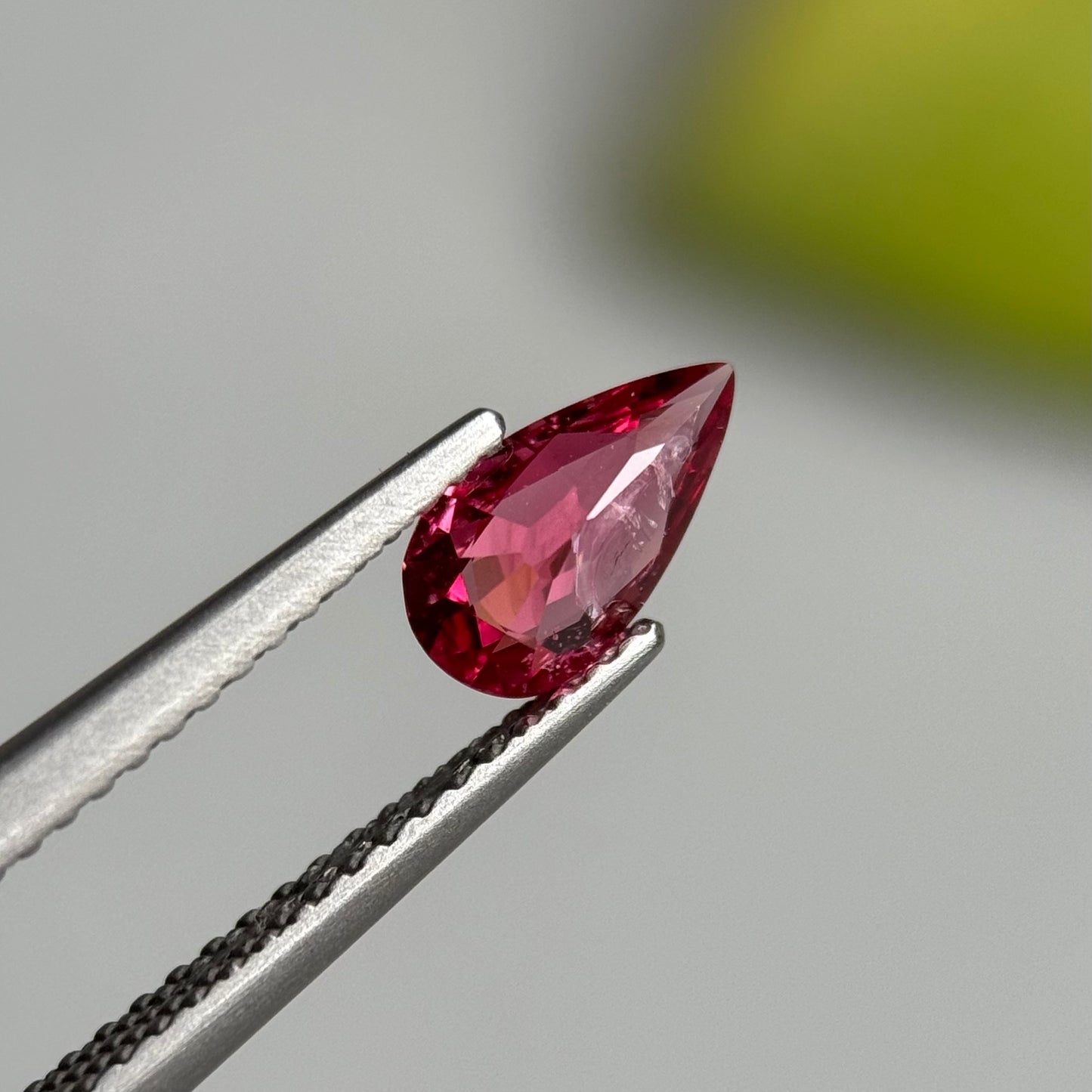 0.64 ct Natural Pinkish Red Spinel Vietnam. Pear Shape.