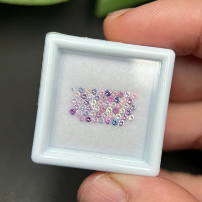 1,0ct/55Pcs Natural Sapphire Vietnam, Round Shape, C1 Quality, No Treatment Sapphire Luc Yen.