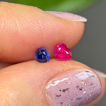 0.22 & 0.34 ct Natural Blue and Pink Milky Sapphire Vietnam.