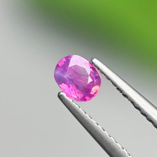 0.35 ct Natural Purplish Pink Milky Sapphire Vietnam. Cushion Shape.