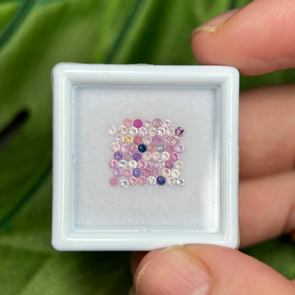1,0ct/58Pcs Natural Sapphire Vietnam, Round Shape, C2 Quality, No Treatment Sapphire Luc Yen.