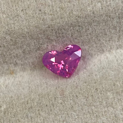 0.36ct Natural Pink Milky Sapphire Vietnam. Heart Shape. No Treatment.