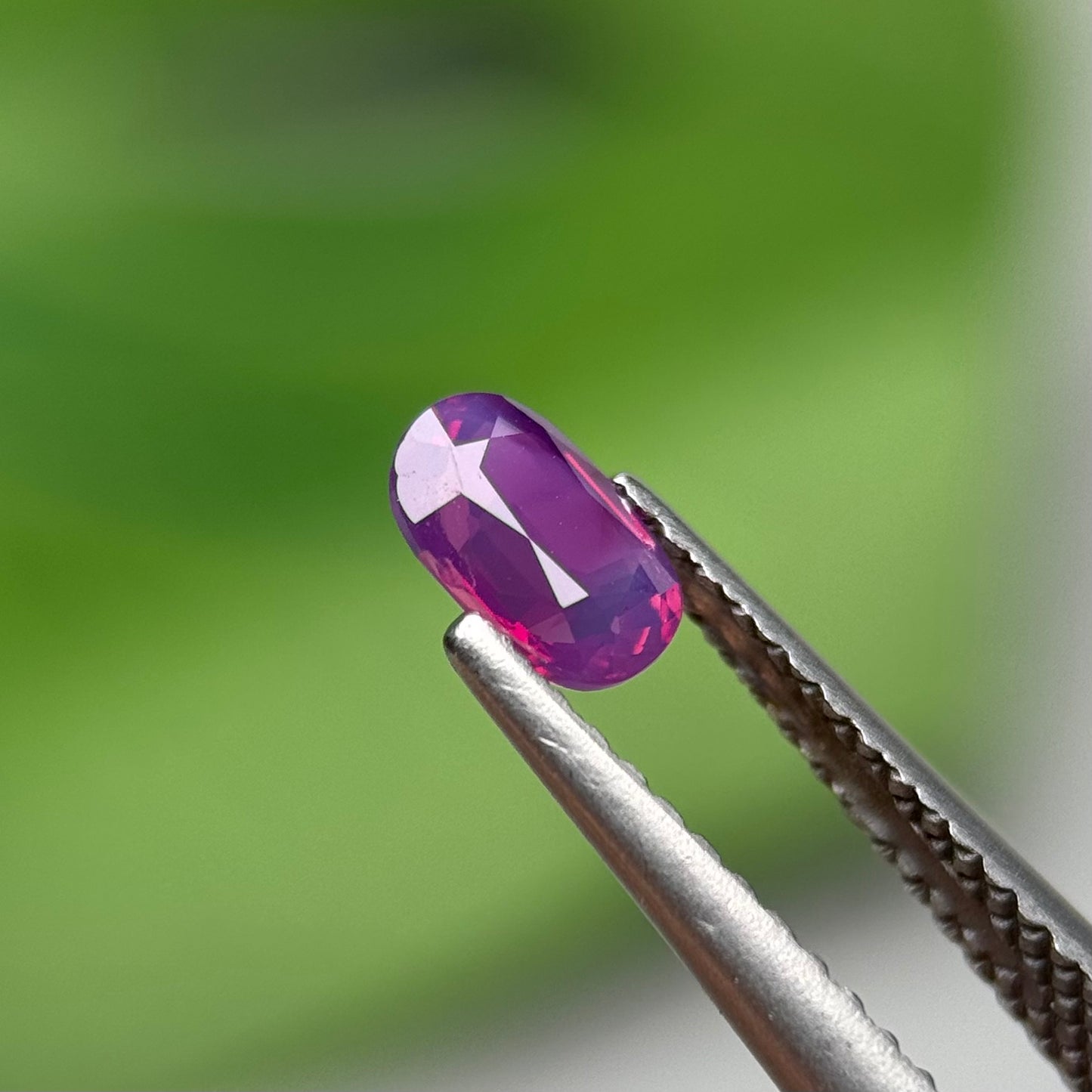 0.53 ct Natural Pinkish Purple Milky Sapphire Vietnam. Cushion Shape. No Treatment.