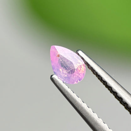 0.36 ct Natural Lite Pink Milky Sapphire Vietnam. Pear Shape.