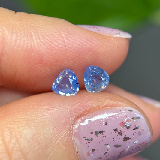 0.44 & 0.52 ct Natural Blue Silky Sapphire Vietnam.
