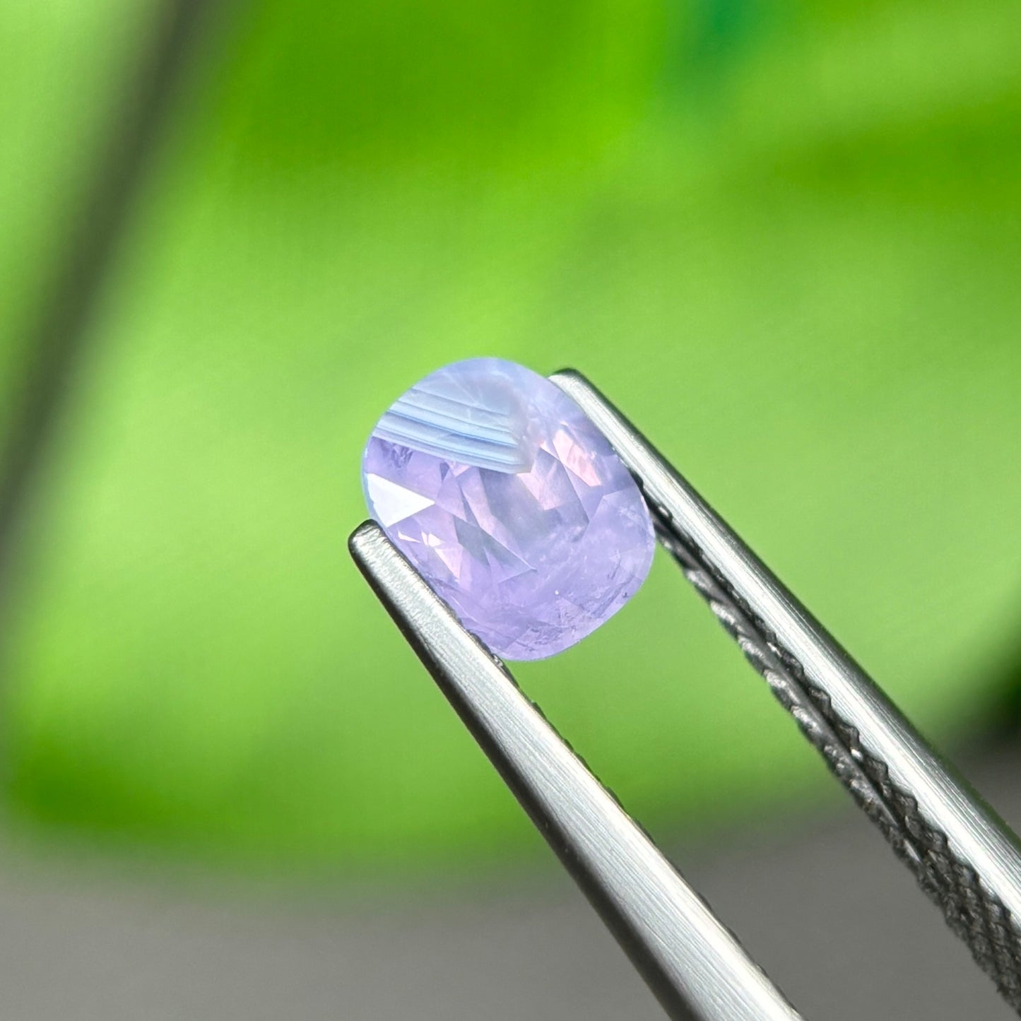 0,86ct Natural Purple Milky Sapphire Vietnam. Cushion Shape. No Treatment Milky Sapphire Luc Yen.