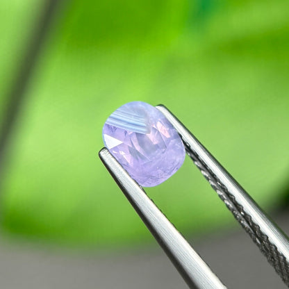 0,86ct Natural Purple Milky Sapphire Vietnam. Cushion Shape. No Treatment Milky Sapphire Luc Yen.